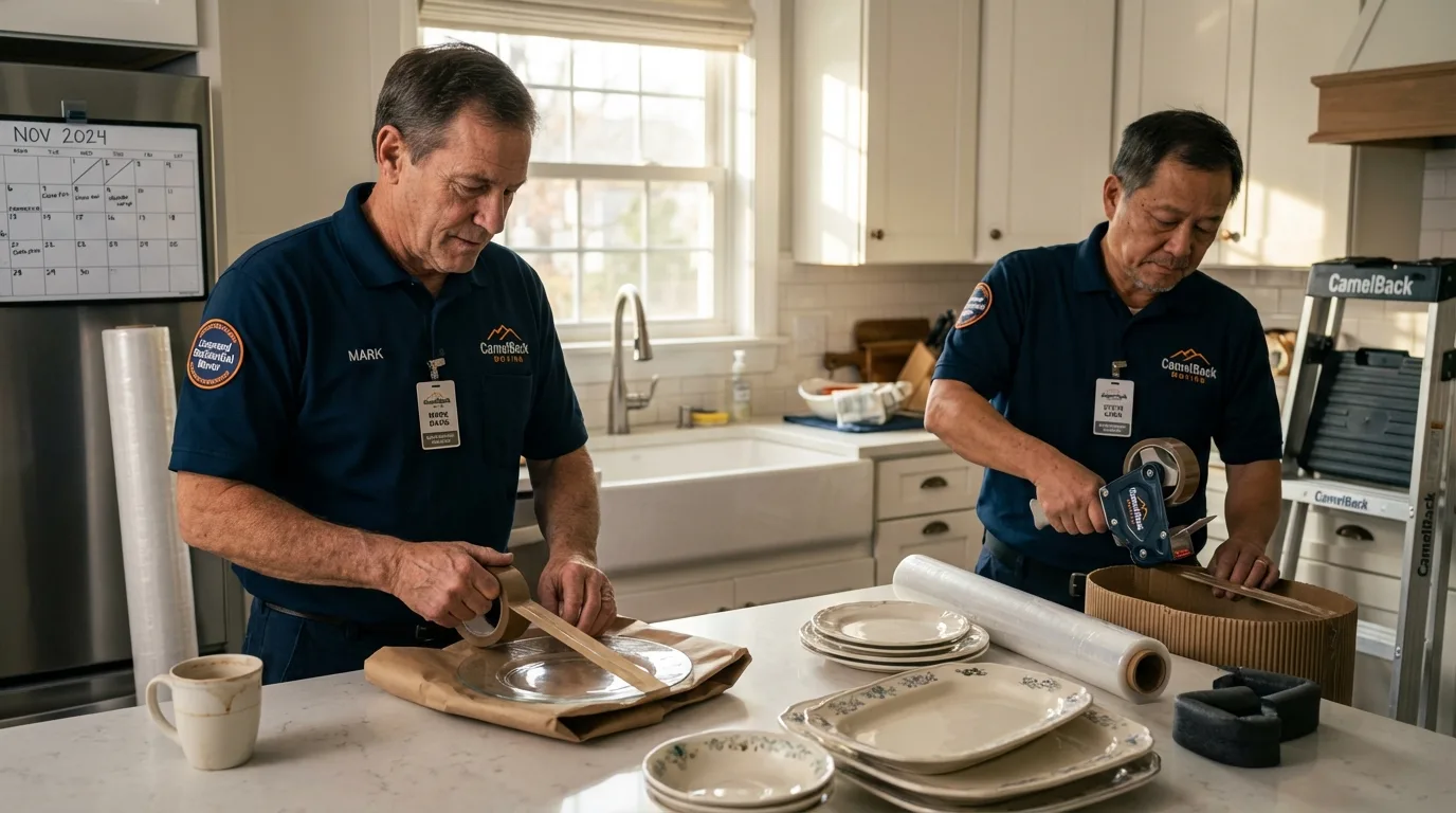Professional crew packing kitchen dishware in Hazel Crest, IL